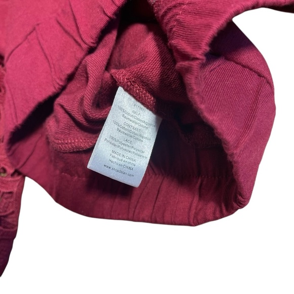 Dolan Left Coast Collective Burgundy Lace Cotton Blouse Womens Size Small - Picture 6 of 8